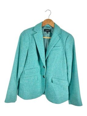 Talbots Teal Aqua Wool Blend Blazer Size 4